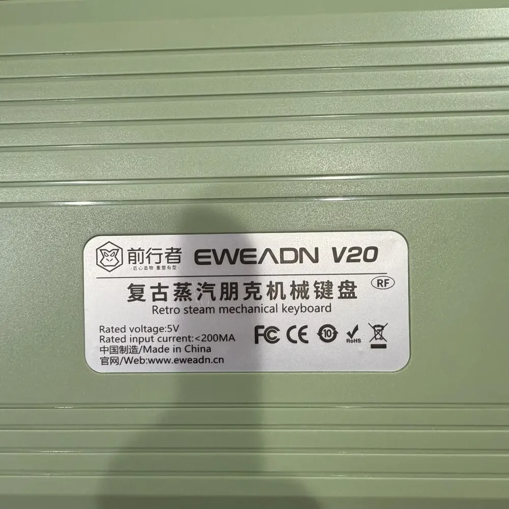EWEADN V20 Retro Mechanical Keyboard Green Rose Gold 104 Key USB-C Backlit